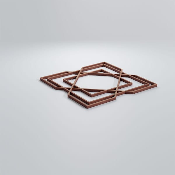 Ekena Millwork Small Lakewood Decorative Fretwork Wood Wall Panels, Walnut, 11 3/8"W x 11 3/8"H x 3/8"T - WALW12X12X0375LWDWA