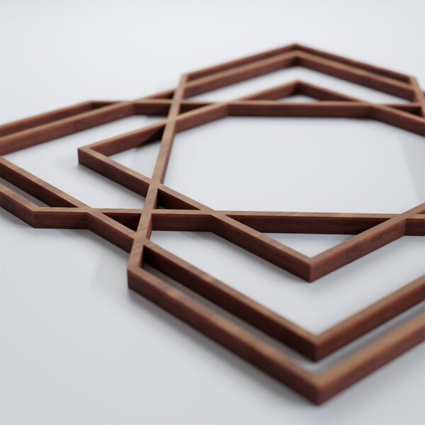 Ekena Millwork Small Lakewood Decorative Fretwork Wood Wall Panels, Walnut, 11 3/8"W x 11 3/8"H x 3/8"T - WALW12X12X0375LWDWA