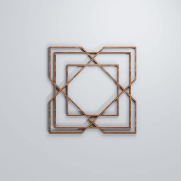 Ekena Millwork Small Lakewood Decorative Fretwork Wood Wall Panels, Walnut, 11 3/8"W x 11 3/8"H x 3/8"T - WALW12X12X0375LWDWA