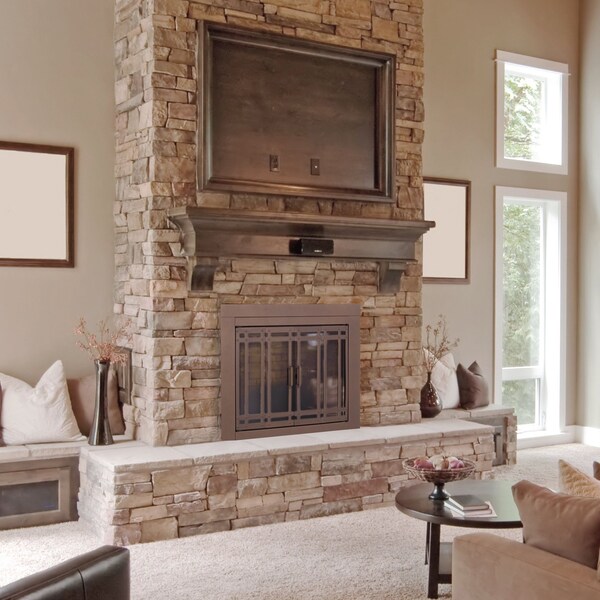 Fireplace Glass Doors Aerin Large Oil Burnished Bronze - AE-1702BB