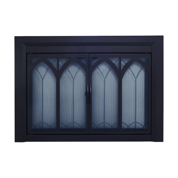 Fireplace Glass Doors Collin Large Black - CI-3502BL