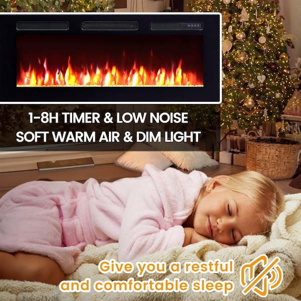 Edendirect 40'' Freestanding and Wall Mounted Electric Fireplace, Black, Multi Color Flame - EF450B