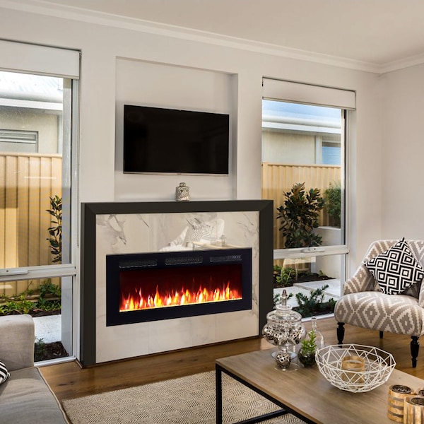 Edendirect 40'' Freestanding and Wall Mounted Electric Fireplace, Black, Multi Color Flame - EF450B