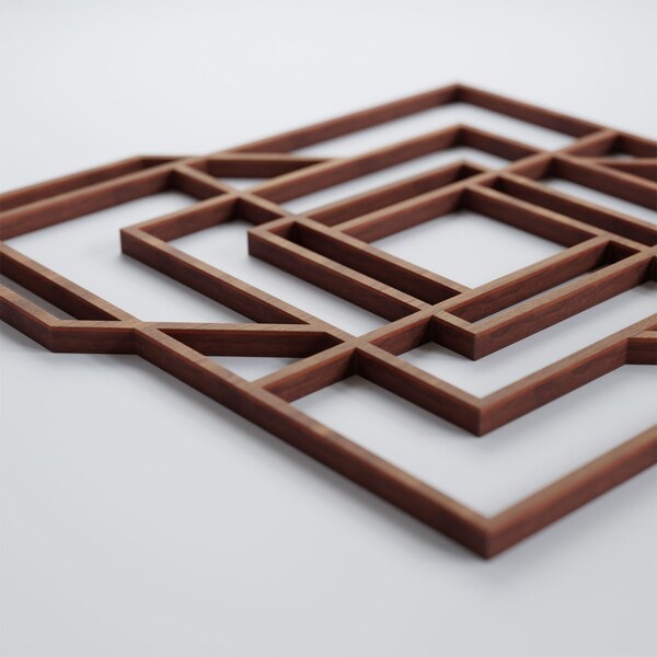 Ekena Millwork Small Norwood Decorative Fretwork Wood Wall Panels, Walnut, 11 3/8"W x 11 3/8"H x 3/8"T - WALW12X12X0375NWDWA