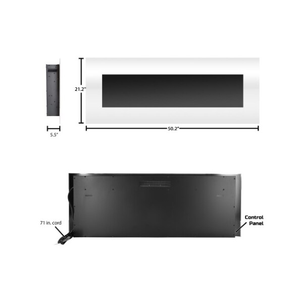 Hastings Home Electric Fireplace, Wall Mounted Color Changing LED Flame, NO HEAT, with Multiple Decorative Options - 981685VZO