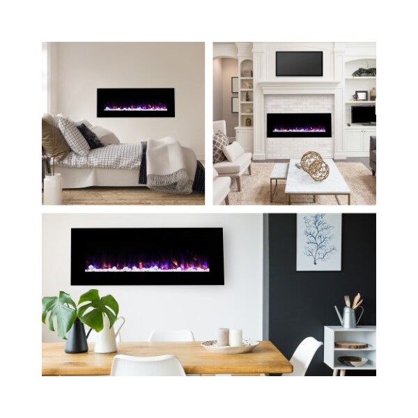 Hastings Home Hastings Home 54-inch Electric Fireplace, Wall Mount, Front Vent, LED Flame and Remote Control - 905948PJJ