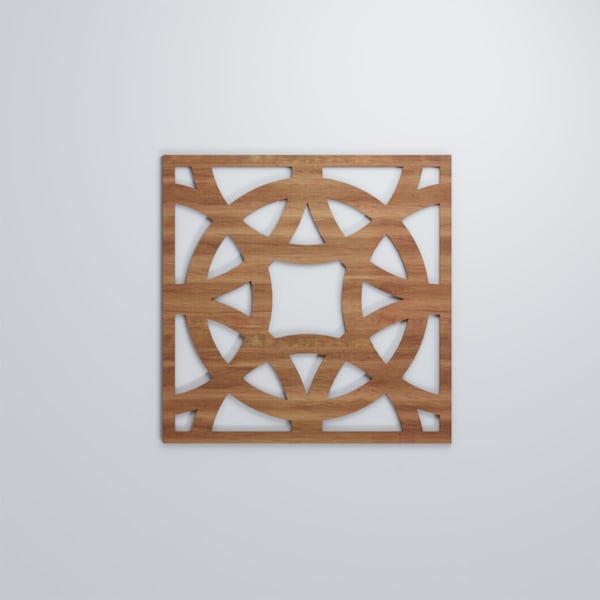 Ekena Millwork Large Brownsville Decorative Fretwork Wood Wall Panels, Walnut, 23 3/8"W x 23 3/8"H x 3/8"T - WALW24X24X0375BNEWA
