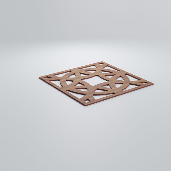 Ekena Millwork Large Brownsville Decorative Fretwork Wood Wall Panels, Walnut, 23 3/8"W x 23 3/8"H x 3/8"T - WALW24X24X0375BNEWA
