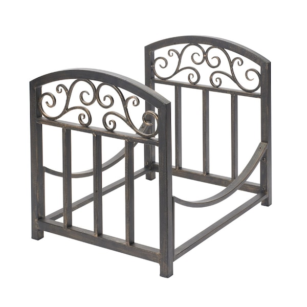 Panacea Panacea Brown Brushed Steel Decorative Log Rack - 15919