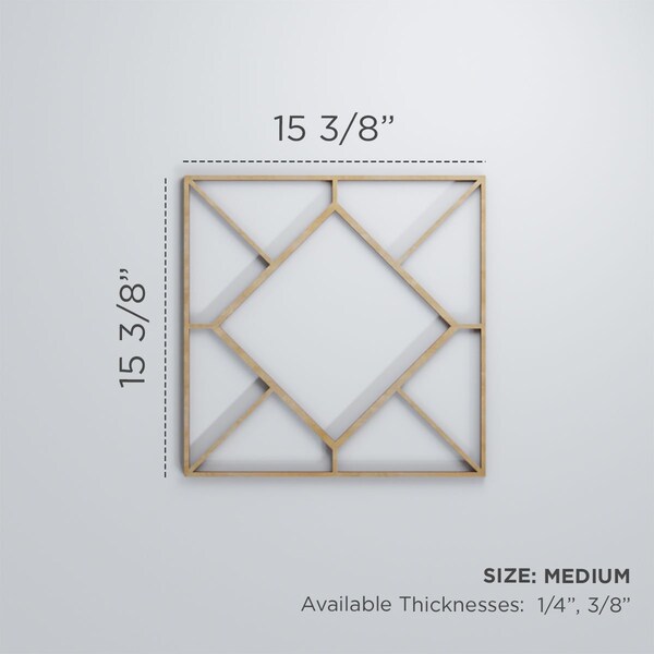 Ekena Millwork Medium Hudson Decorative Fretwork Wood Wall Panels, Birch, 15 3/8"W x 15 3/8"H x 3/8"T - WALW16X16X0375HSNBI