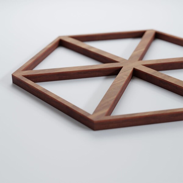 Ekena Millwork Extra Small Pendleton Decorative Fretwork Wood Wall Panels, Walnut, 7 3/8"W x 8 1/2"H x 3/8"T - WALW08X08X0375PENWA