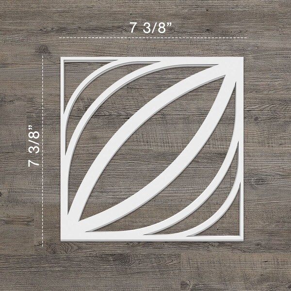 Ekena Millwork Extra Small Otis Decorative Fretwork Wall Panels in Architectural PVC, 7 3/8"W x 7 3/8"H x 3/8"T - WALP08X08OTS
