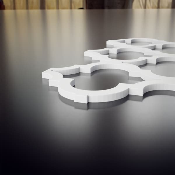 Ekena Millwork Extra Small Marrakesh Decorative Fretwork Wall Pnls in Architectural PVC, 7 3/8"W x 7 3/8"H x 3/8"T - WALP08X08MRK