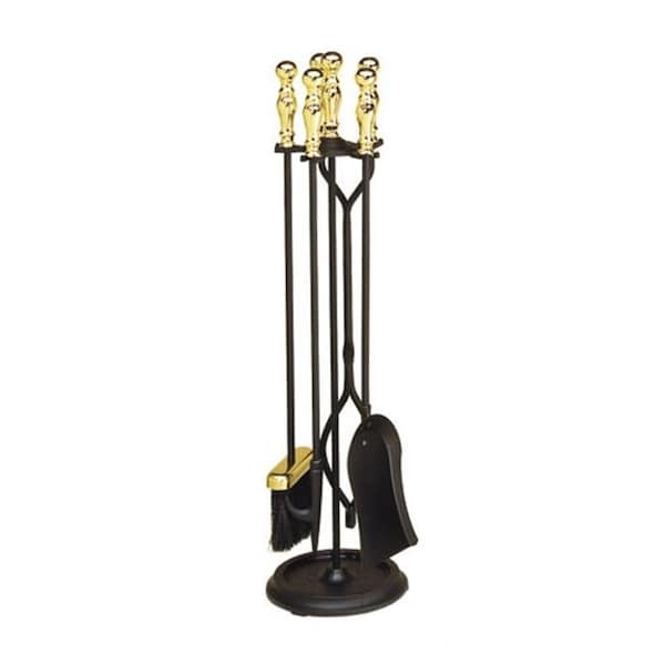 Minuteman Minuteman X830941 30"H - 4 Tool Fireplace Fireset Brass - Plated/Black - X830941