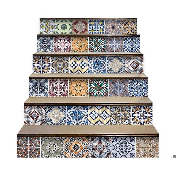 Homeroots 4 x 4 in. Linna Multi Blue Mosaic Peel & Stick Tiles - 400360