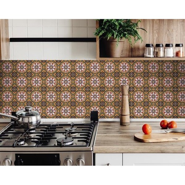 Homeroots 5 x 5 in. Old World Ole Brown Peel & Stick Tiles - 400001