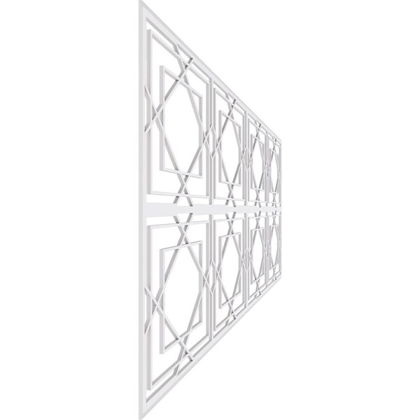 Ekena Millwork Set of Four Panels for 94 1/2"W x 36 1/4"H Lakewood Fretwork Wainscot Wall Paneling - WPKP18X01X47LWD