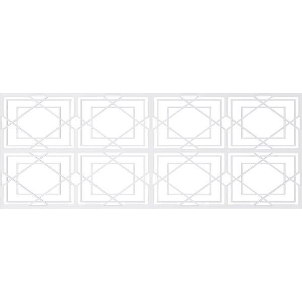 Ekena Millwork Set of Four Panels for 94 1/2"W x 36 1/4"H Lakewood Fretwork Wainscot Wall Paneling - WPKP18X01X47LWD