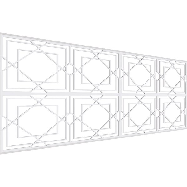 Ekena Millwork Set of Four Panels for 94 1/2"W x 36 1/4"H Lakewood Fretwork Wainscot Wall Paneling - WPKP18X01X47LWD