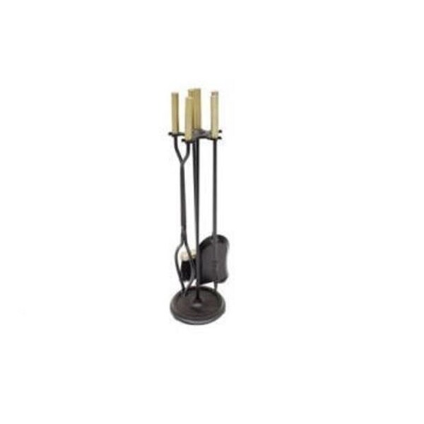 Achla Designs Achla ABK-03 Neoclassic Fireplace Tool Set; Antique Brass & Black - ABK-03