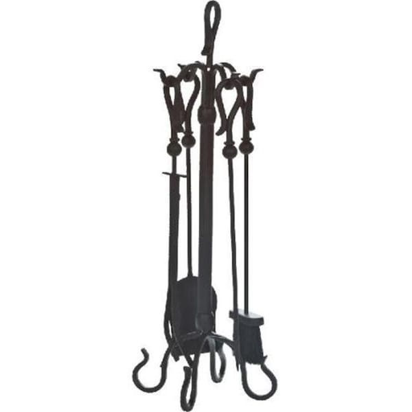 Dagan Dagan 5813 Wrought Iron Fireplace Tool Set; Black - 5 Piece - 5813