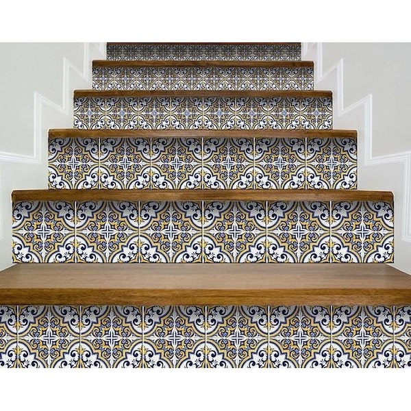 Homeroots 6 x 6 in. Neutral Yellow Gina Peel & Stick Removable Tiles - 400182
