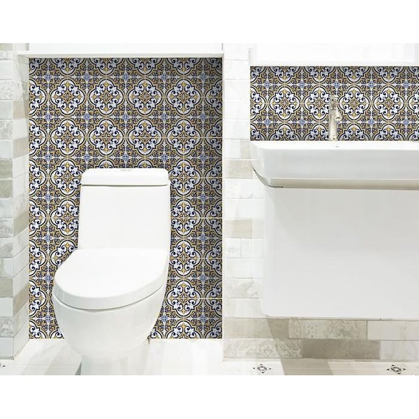 Homeroots 6 x 6 in. Neutral Yellow Gina Peel & Stick Removable Tiles - 400182