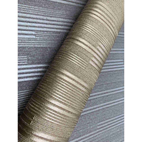 York Wallcoverings Vertical Plumb Soft Gold Metallic Wallpaper - NV5504