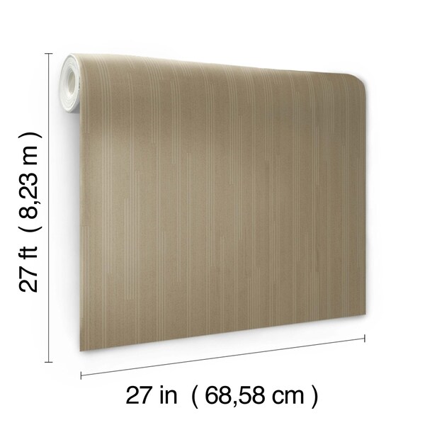 York Wallcoverings Vertical Plumb Soft Gold Metallic Wallpaper - NV5504