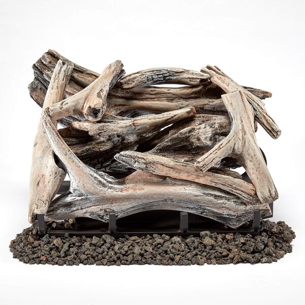 Bluegrass Living Vent Free Dual Fuel Gas Log Set, 18 in Drift Wood, 30,000 BTU, Remote Control - B18DR-UL2