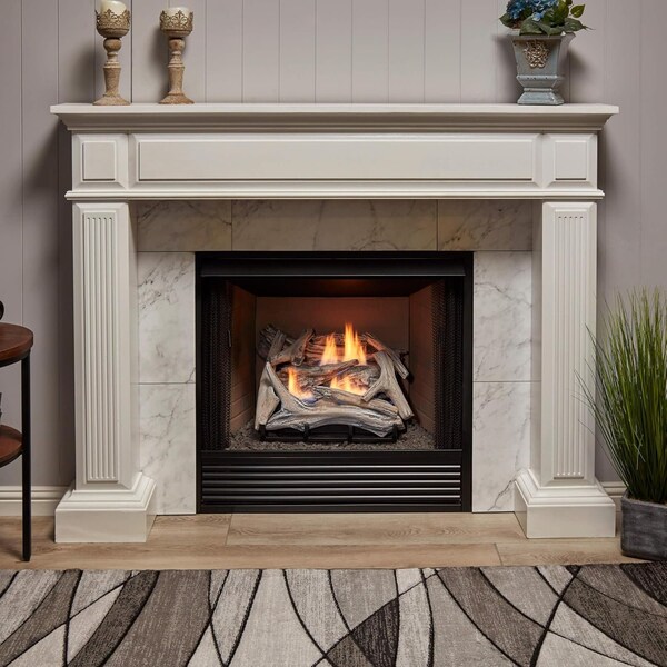 Bluegrass Living Vent Free Dual Fuel Gas Log Set, 18 in Drift Wood, 30,000 BTU, Remote Control - B18DR-UL2