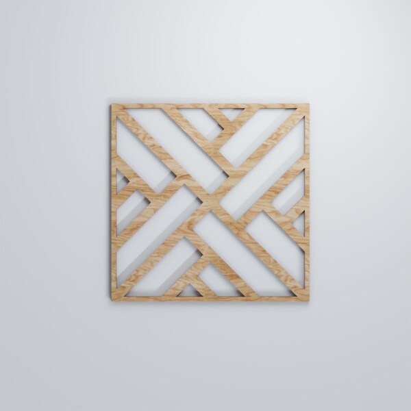 Ekena Millwork Medium Killeen Decorative Fretwork Wood Wall Panels, Red Oak, 15 3/8"W x 15 3/8"H x 3/8"T - WALW16X16X0375KLNRO