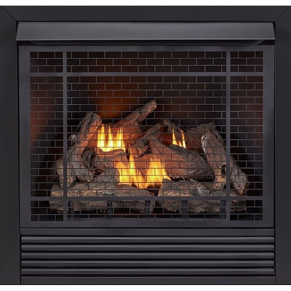 Duluth Forge Dual Fuel Ventless Gas Fireplace W/ Jefferson Series Mantel, 32,000 BTU, Heritage Cherry Finish - FDI32R-J-HC
