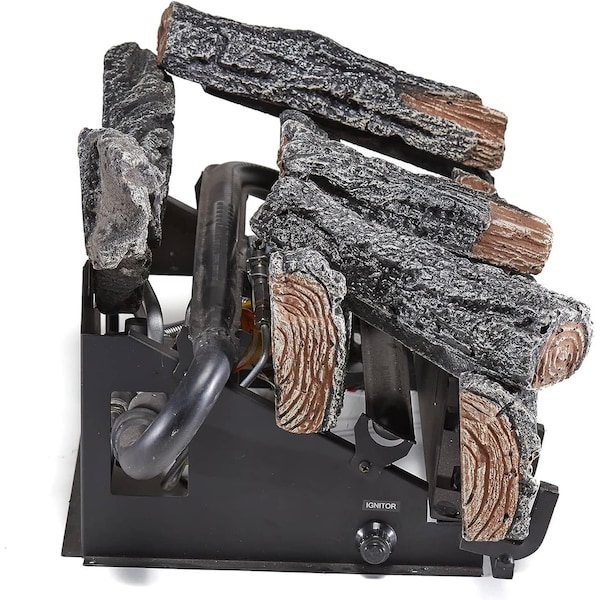 Duluth Forge Ventless Propane Gas Log Set, 22 in Winter Oak, 32,000 BTU, T-Stat Control - DLS-L22T