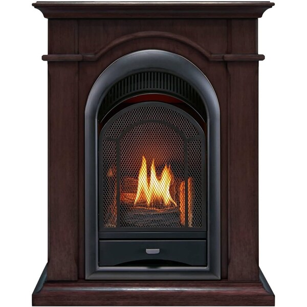 Procom Heating Dual Fuel Vent Free Gas Fireplace System, 15,000 BTU, T-Stat Control, Chocolate Finish - PCS150T-CH