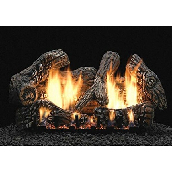 Mobiliario 18 in. Super Charred Oak Ceramic Fiber Vent Free Gas Log Set - 6 Piece - MO2559927