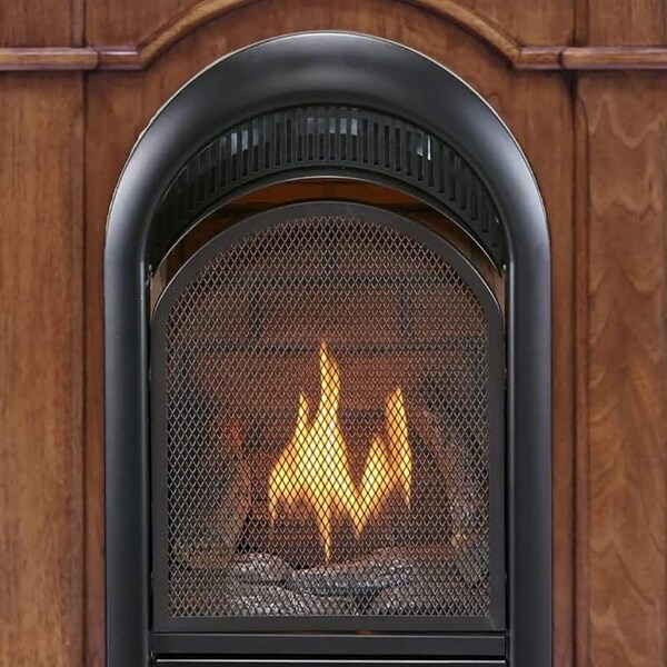 Procom Heating Dual Fuel Vent Free Gas Fireplace System, 15,000 BTU, T-Stat Control, Apple Spice Finish - PCS150T-AS