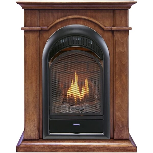Procom Heating Dual Fuel Vent Free Gas Fireplace System, 15,000 BTU, T-Stat Control, Apple Spice Finish - PCS150T-AS