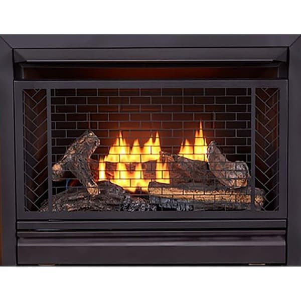 Bluegrass Living Vent Free Natural Gas Fireplace System, 26,000 BTU, Remote Control, Auburn Cherry Finish - B300RTN-2-AC
