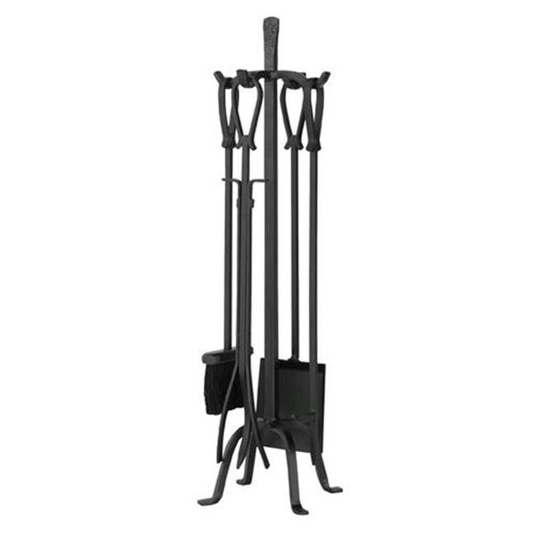 Uniflame UniFlame F-1183 5 Piece Olde World Iron Fireset With Loop Handles - F-1183