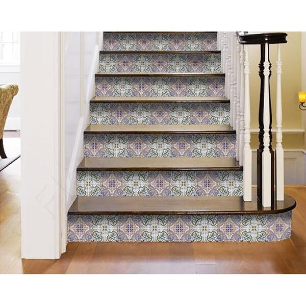 Homeroots 7 x 7 in. Muted Pastel Kyla Green Peel & Stick Tiles - 400143