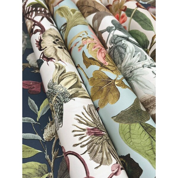 York Wallcoverings Butterfly House Light Taupe and Coral Wallpaper - BL1724