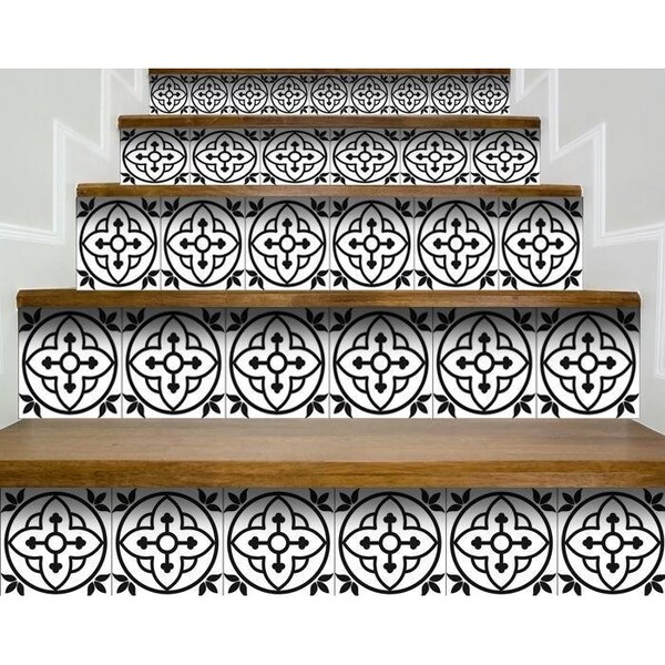Homeroots 4 x 4 in. Tulipa White & Gray Peel & Stick Removable Tiles - 399900