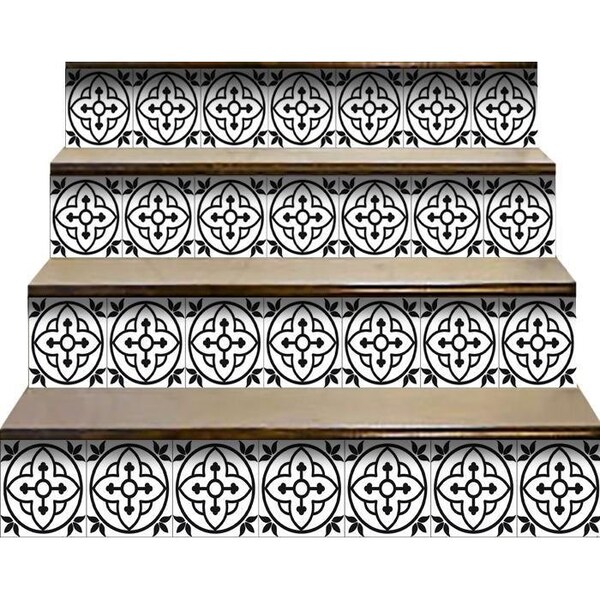 Homeroots 4 x 4 in. Tulipa White & Gray Peel & Stick Removable Tiles - 399900
