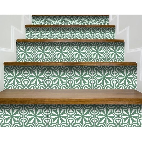 Homeroots 8 x 8 in. Glenda Sage Gray Removable Peel & Stick Tiles - 400404