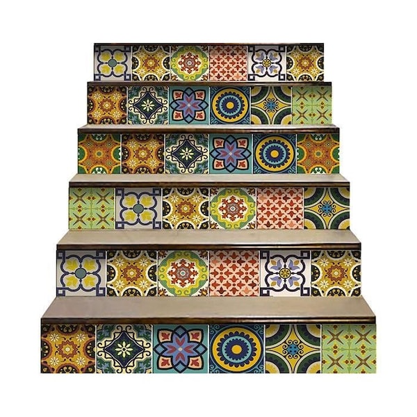Homeroots 5 x 5 in. Euro Green Mosaic Peel & Stick Removable Tiles - 400041