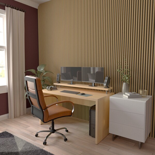 Ekena Millwork AcoustixPro Noise Cancelling Half Round Small Slat Wall Panel - SWA0625X0500HRHM