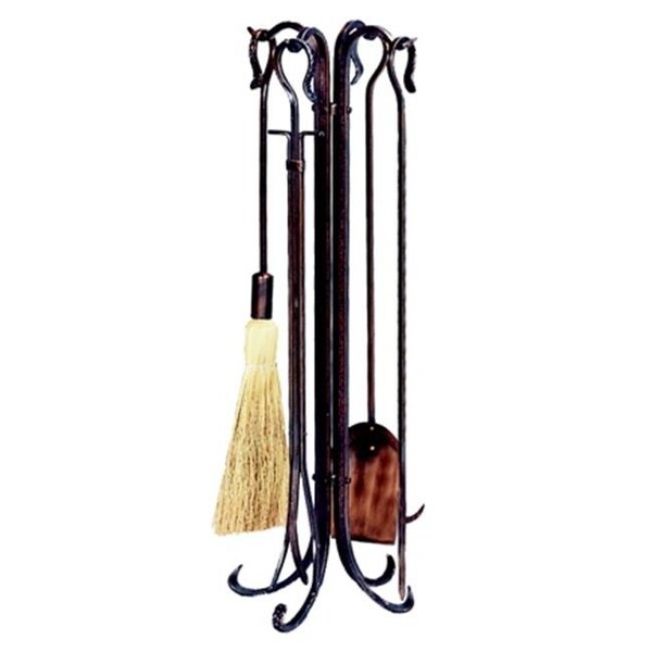 Uniflame Uniflame F-1266 5 PC ANTIQUE COPPER HAMMERED CROOK FIRESET - F-1266
