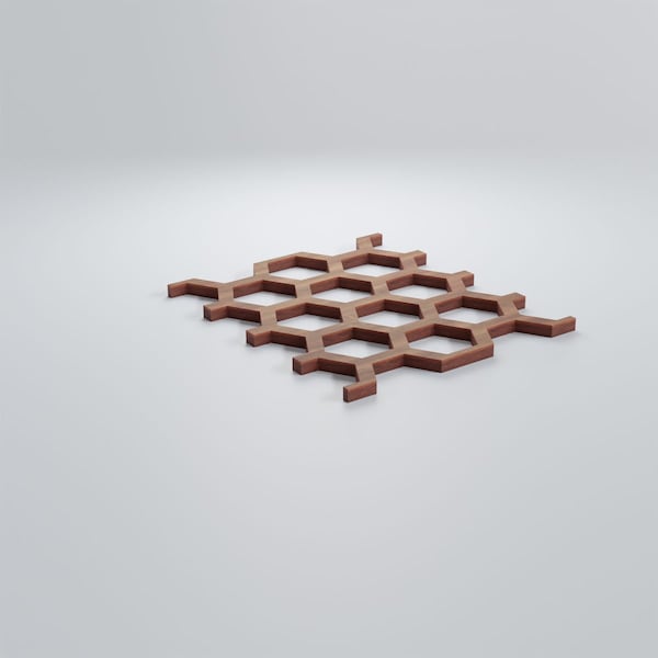 Ekena Millwork Extra Small Westmore Decorative Fretwork Wood Wall Panels, Walnut, 4 7/8"W x 7 3/8"H x 3/8"T - WALW08X08X0375WSTWA