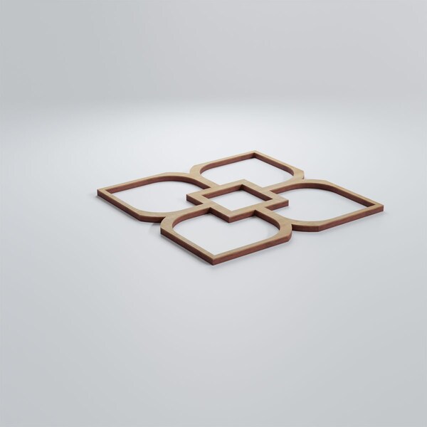 Ekena Millwork Small Olivia Decorative Fretwork Wood Wall Panels, Hickory, 11 3/8"W x 11 3/8"H x 3/8"T - WALW12X12X0375OLVHI
